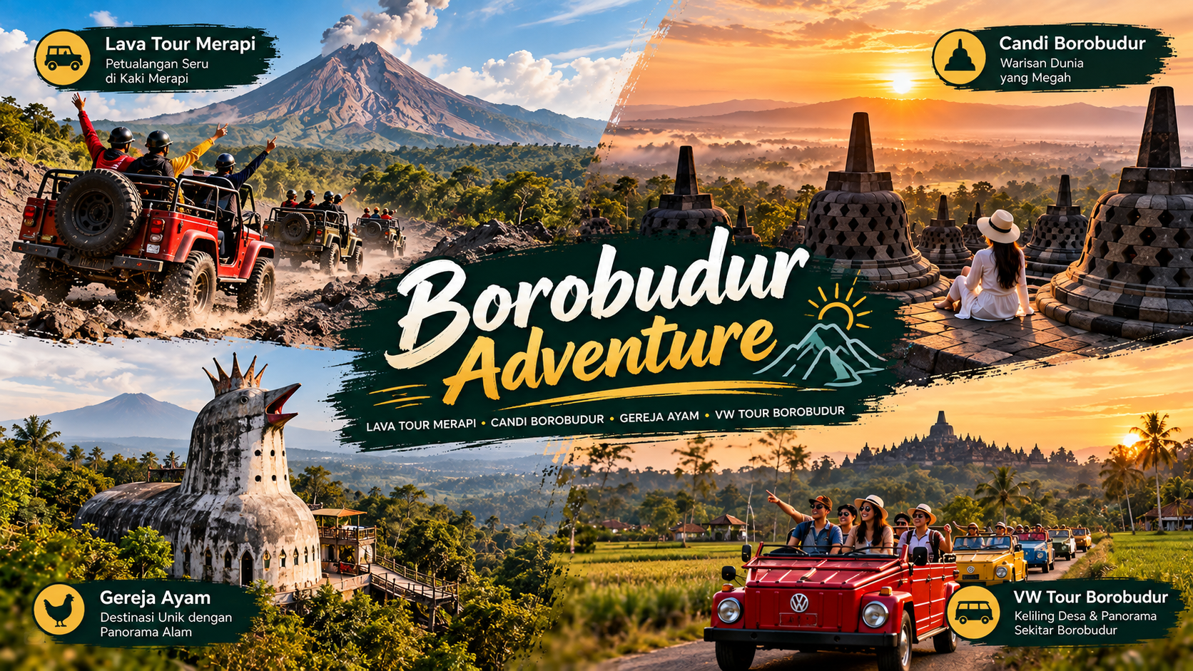 Paket Borobudur & VW Tour di Magelang & Sleman